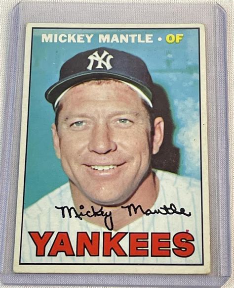 Lot 1967 Topps 150 Mickey Mantle New York Yankees Baseball Card