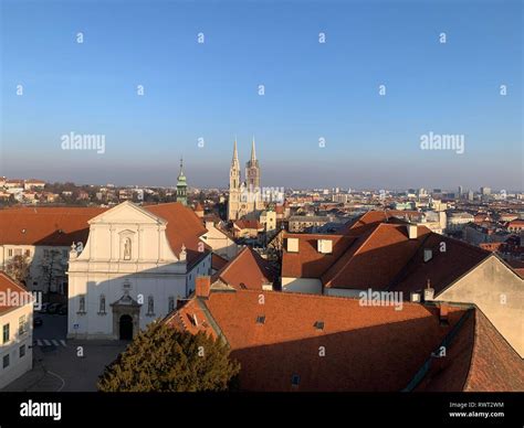 Zagreb Rooftop Skyline Stock Photo Alamy