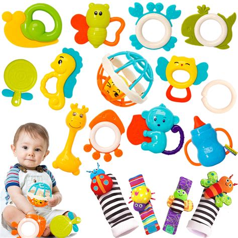 Walmart Baby Rattles Toys for 0-12 Months, Infant Newborn Set with ...