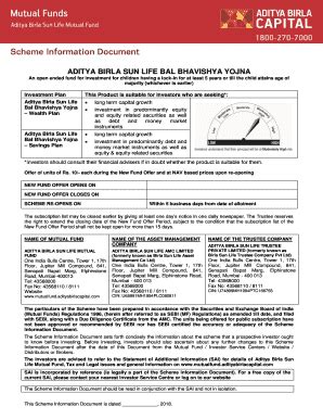 Fillable Online Aditya Birla Sun Life Mutual Fund To Launch Bal