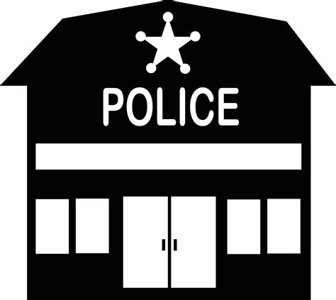 Police station icon. Police office sign. Police station building symbol ...