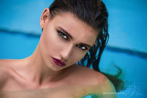 Ilvy Kokomo Women Face Swimming Pool Wet Hair Water Portrait