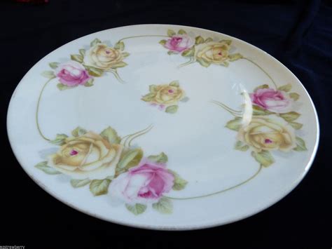 Vtg Deco Z S C Bavaria Germany Decorative Pink Cream Roses Plate