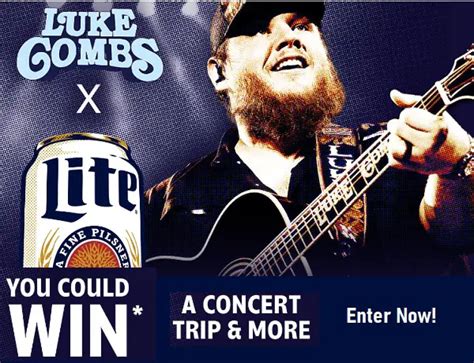 Miller Lite Luke Combs Concert Giveaway Instant Win Free Tickets A