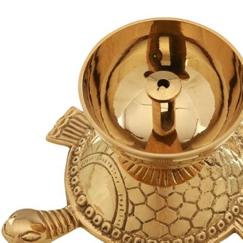 Kachua Deep Brass Diya Oil Puja Lamp With Turtle Design Turtle Base