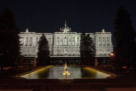 Royal Palace Palacio Real in Madrid, Spain, Taken at Night. Editorial ...