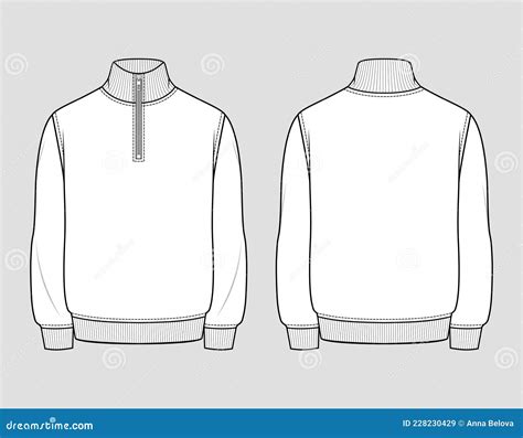 Oversized Quarter Zip Design Template Stock Illustrations – 1 Oversized ...