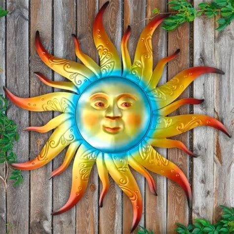 Amazon Kggetr Large Metal Sun Wall Art Decor Inches