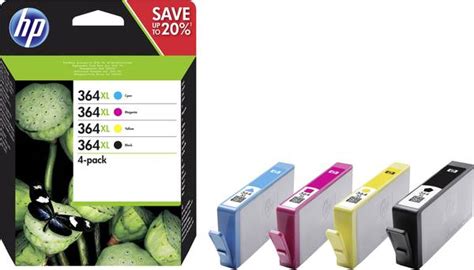 Hp Cartridge 364 Xl Origineel Combipack Zwart Cyaan Magenta Geel N9j74ae Cartridge Multipack