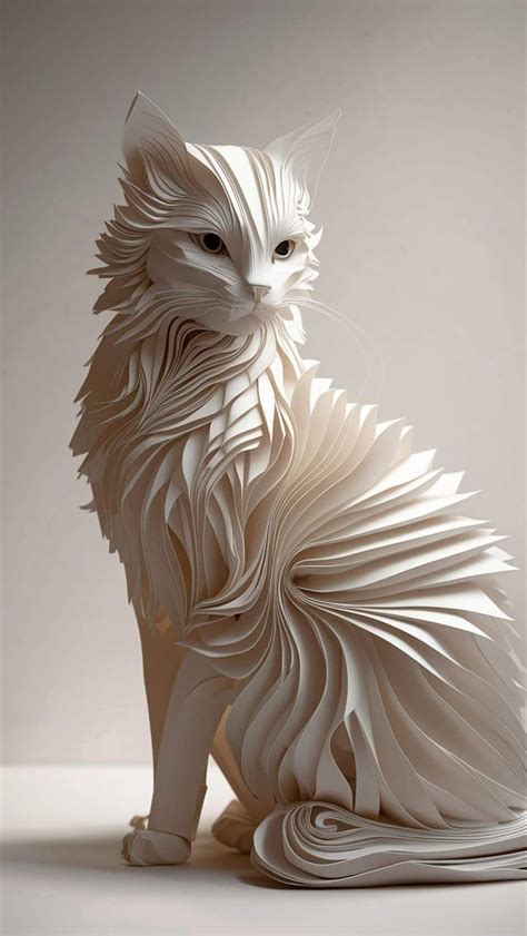 Pin By Lisa Tucker On Cat 🐈 Pictures In 2024 Paper Art Sculpture Cat