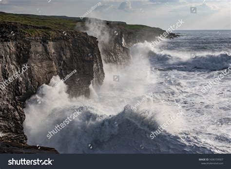 Waves Crash Into Cliffs Images Stock Photos Vectors