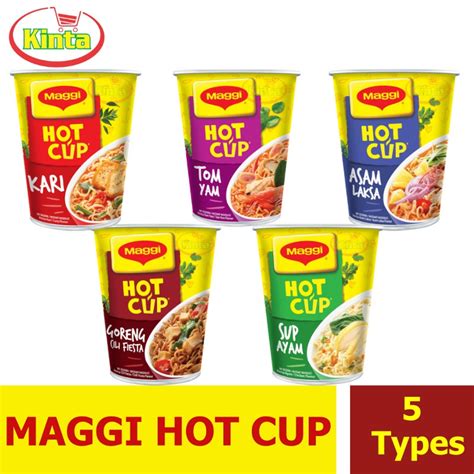 Maggi Hot Cup Kari Tomyam Asam Laksa Goreng Cili Fiesta Sup