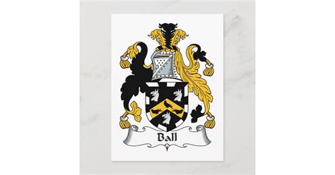 Ball Family Crest Postcard | Zazzle