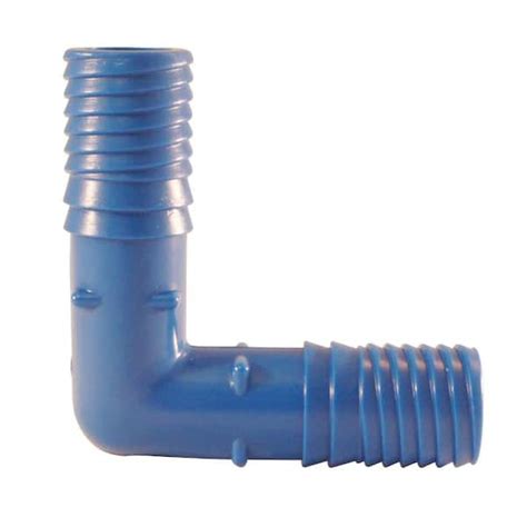 Apollo 34 In Barb Insert Blue Twister Polypropylene 90 Degree Elbow