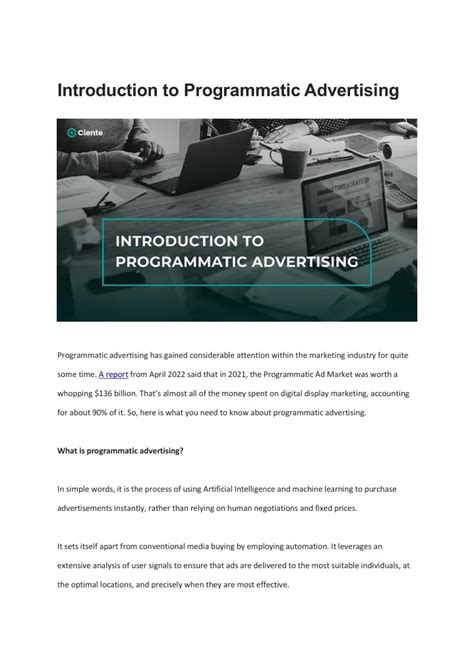 Ppt Introduction To Programmatic Advertising Powerpoint Presentation