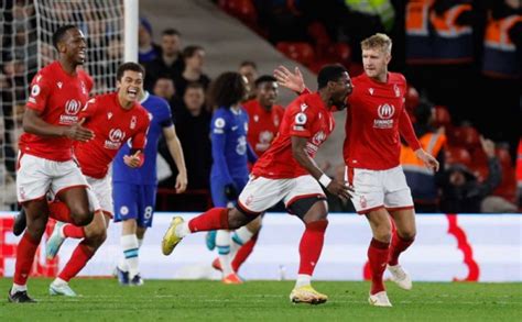 Selebrasi Pemain Nottingham Forest Tahan Imbang Chelsea Foto