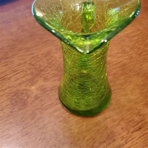 Accents Vintage Green Crackle Glass Miniature Pitchervase Poshmark