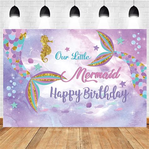 Mermaid Birthday Party Custom Birthday Background Backdrop For Birthday Party Decoration