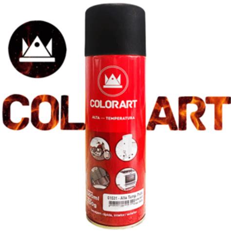 Tinta Spray Preto Alta Temperatura C Colorart Ml Toral Rcio