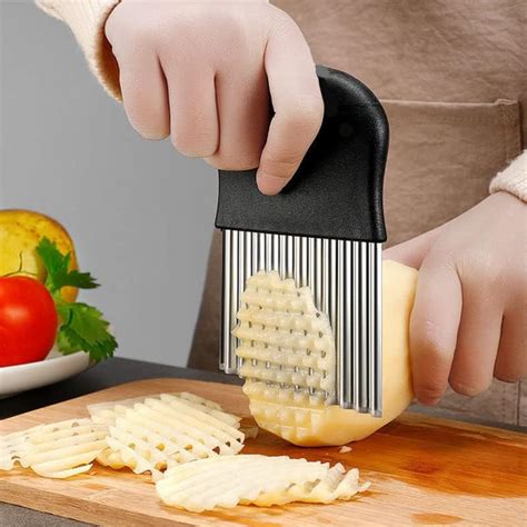 Large Crinkle Cutter French Fry Slicer Potato Knife