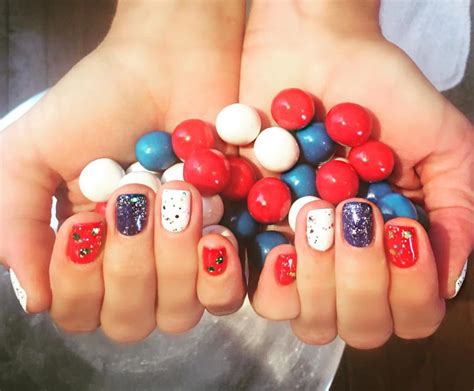 Red, white & blue nails | Toe nail color, Blue nails, Nails