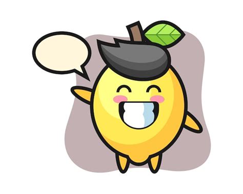 Premium Vector Lemon Cartoon Character Doing Wave Hand Gesture