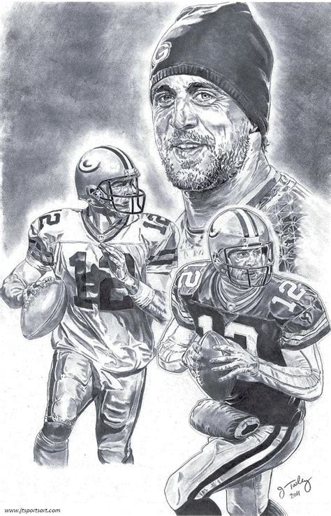 Aaron Rodgers Drawing by Jonathan Tooley - Fine Art America