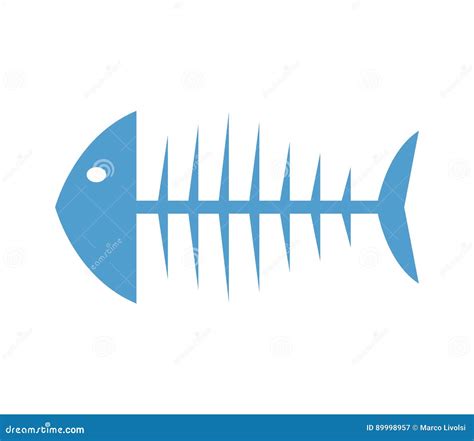 Icon Illustrated Fish Skeleton Stock Illustration Illustration Of