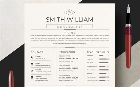 Smith Clean Resume Template 222770 TemplateMonster