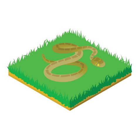 Grass Snake Icon Isometric Style 15654745 Vector Art At Vecteezy