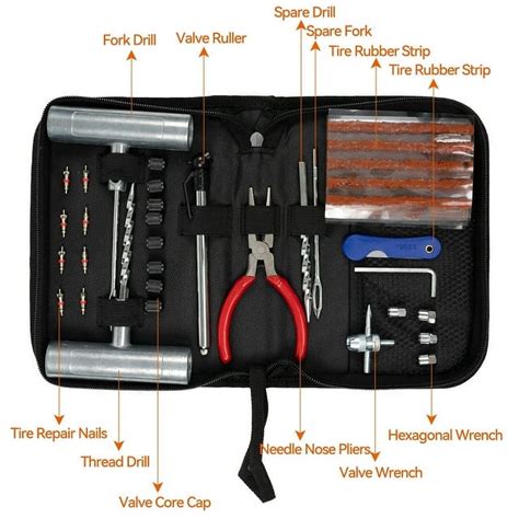 45X Heavy Duty Tire Repair Kit DIY Punctures Flat For Car Motorcycle