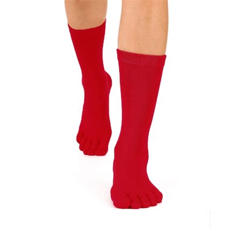 Toetoe® Socks Mid Calf Toe Socks Red Unisize