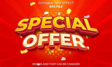 Premium Vector Special Offer Text Effect Editable 3d Text For Logo