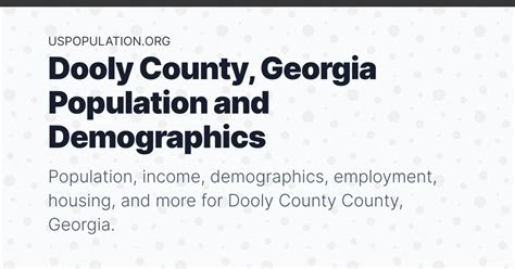 Dooly County Georgia Population Income Demographics Employment