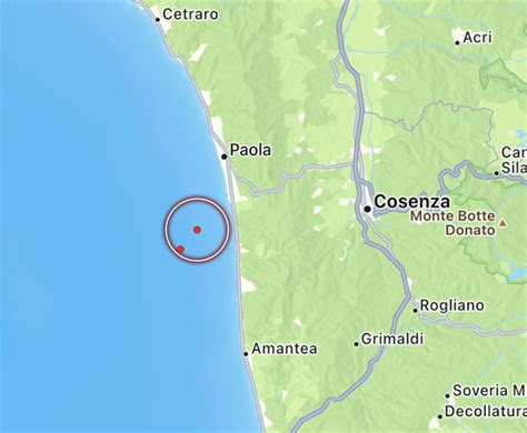 Terremoto Calabria Scossa Avvertita Nella Notte A Cosenza DATI E MAPPE