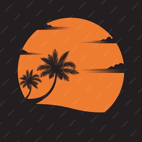 Coconut Trees Beach Vector