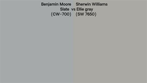 Benjamin Moore Slate CW 700 Vs Sherwin Williams Ellie Gray SW 7650