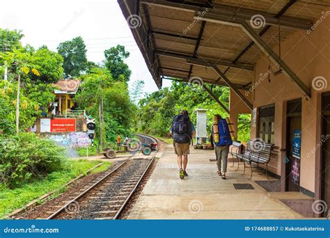 People Are Waiting For The Train At The Railway Station In Sri Lanka