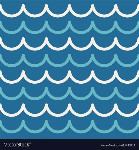 Wave Pattern Abstract Seamless Sea Background Vector Image On