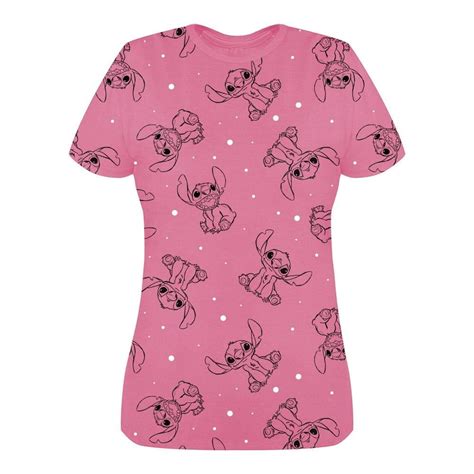 Playera Lilo Stitch Talla Manga Corta Estampado Mosaico Stitch