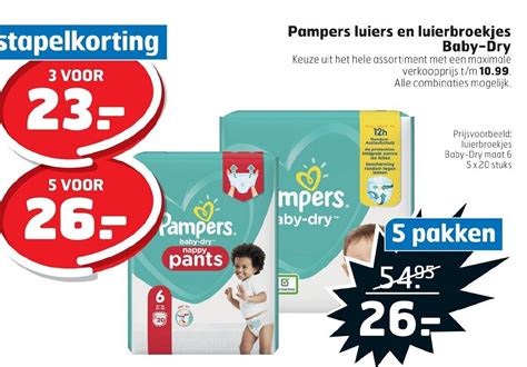 Pampers Luiers En Luierbroekjes Baby Dry Aanbieding Bij Trekpleister