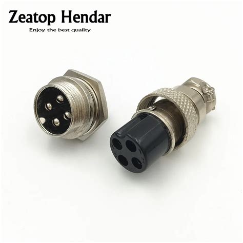 5 Set GX16 4 Pin XLR 16mm Male Female Audio Cable Connector Aviation