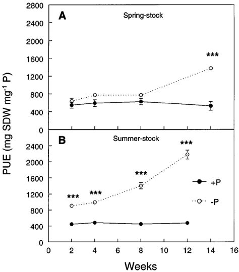 Phosphorus Use Efficiency PUE Mean SE For Interior Spruce