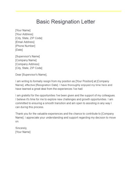 19 Basic Resignation Letter Examples How To Write Tips Examples