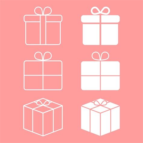 Conjunto De Iconos De Cajas De Regalos Simples Vector Premium