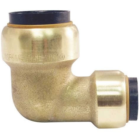 Tectite FSBE3412 3 4 In X 1 2 In Brass Push To Connect 90 Degree