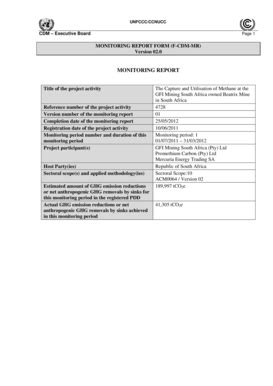 Fillable Online F CDM MR Monitoring Report Form Version 02 0 Carbon