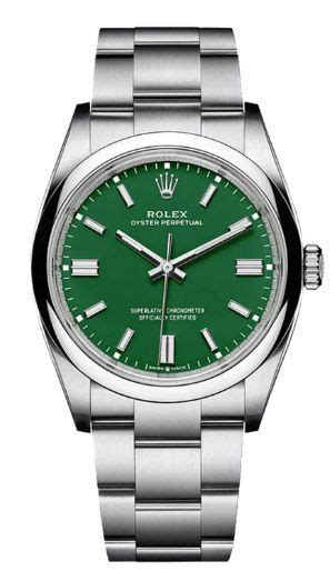 Rolex Oyster Perpetual 41 Stainless Steel Green Index Dial Oyster