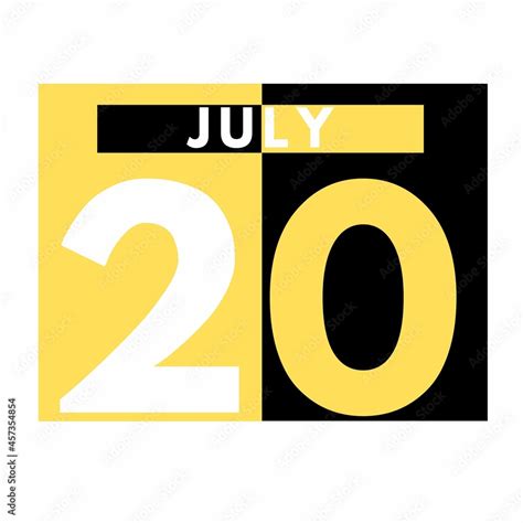 July 20 Modern Daily Calendar Icon Date Day Month Calendar For The