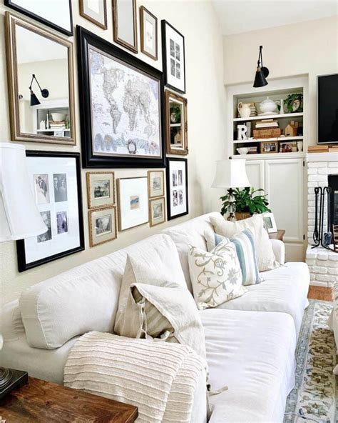 Eclectic White Couches Living Room